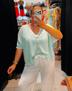 Gilet Angèle vert d’eau