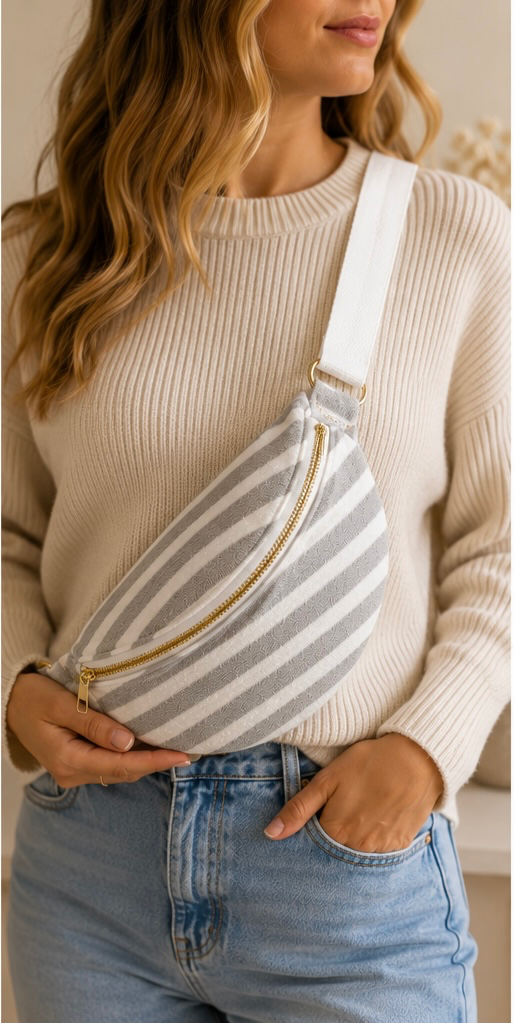 Sac en éponge gris et blanc