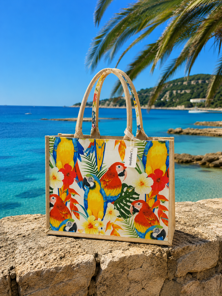 Sac Summer perroquet blanc