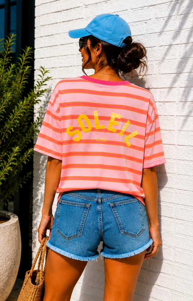 T-shirt Soleil rose