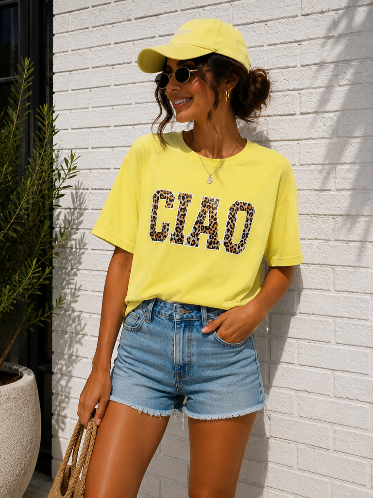 T-shirt Ciao - jaune