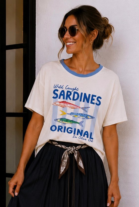 T-shirt Sardine - bleu