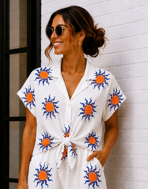 Chemise soleil - bleue