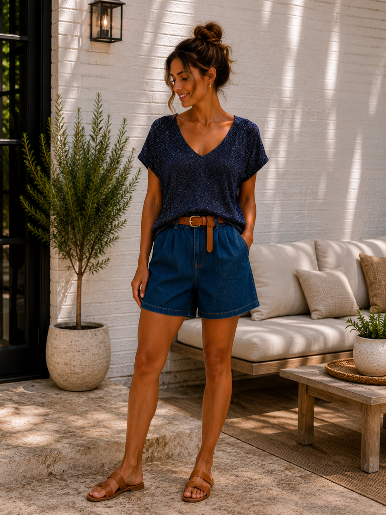 Blouse Irisa - bleue marine
