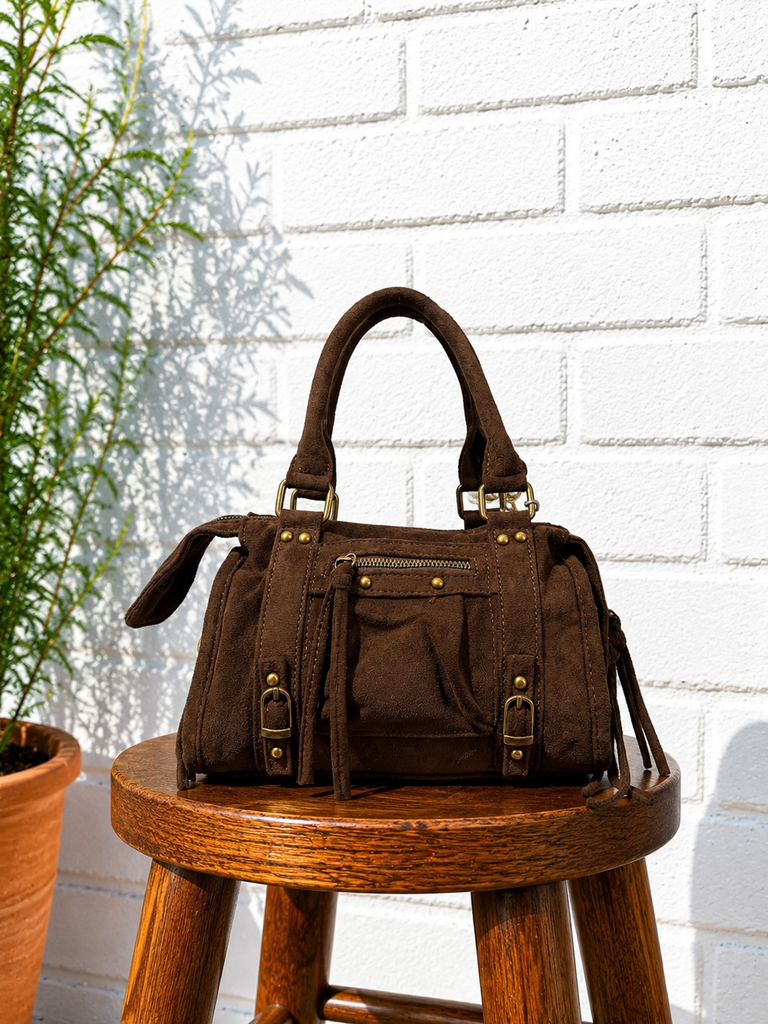 Sac gaga en suédine XS - chocolat