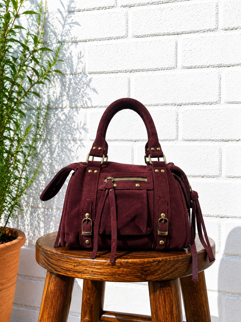 Sac gaga en suédine XS - bordeaux