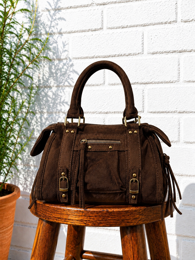 Sac gaga en suédine - chocolat