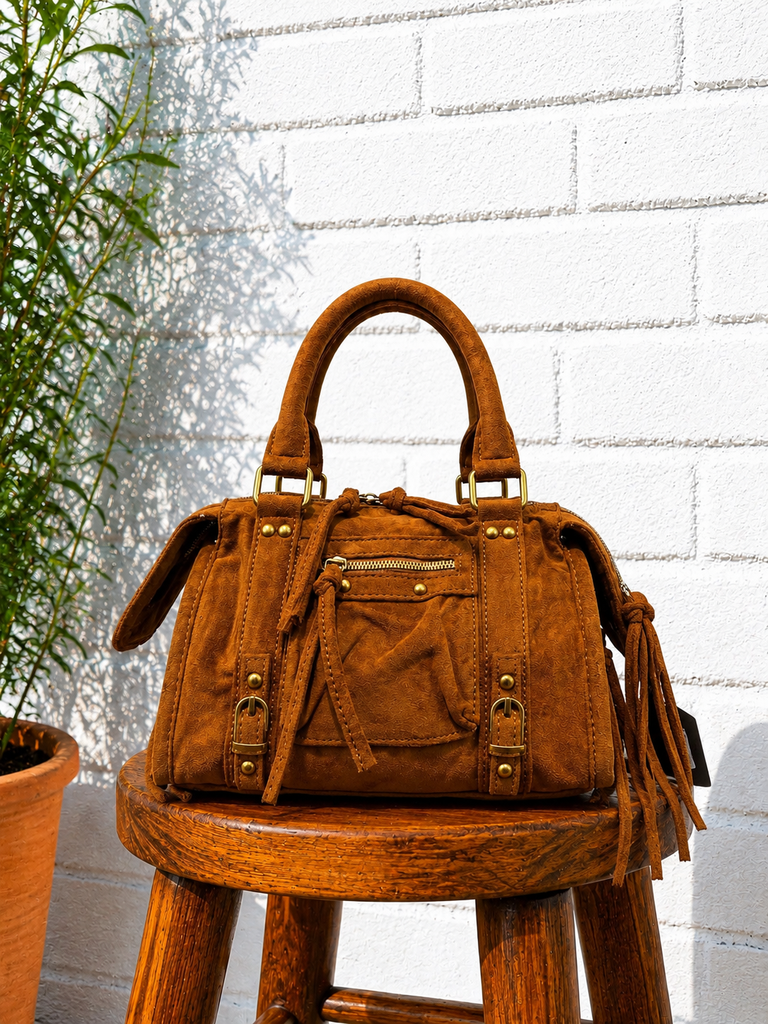 Sac gaga en suédine - camel