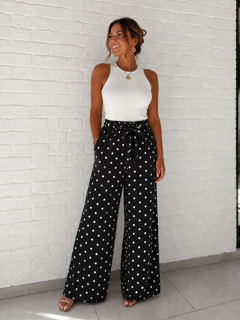 Pantalon à pois - noir