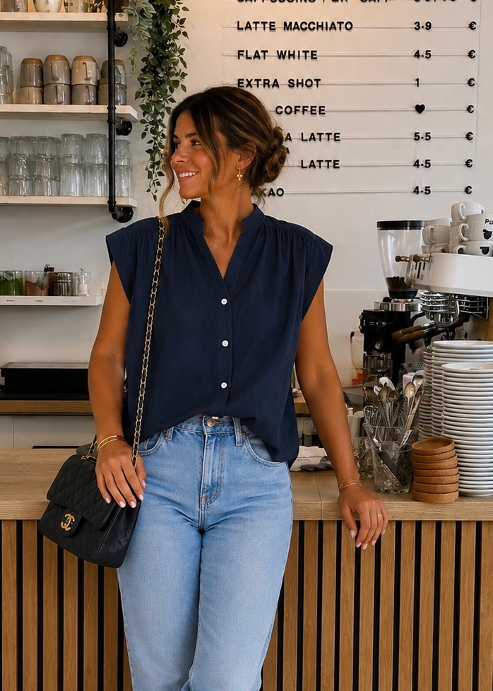 Blouse Sofia - bleu marine