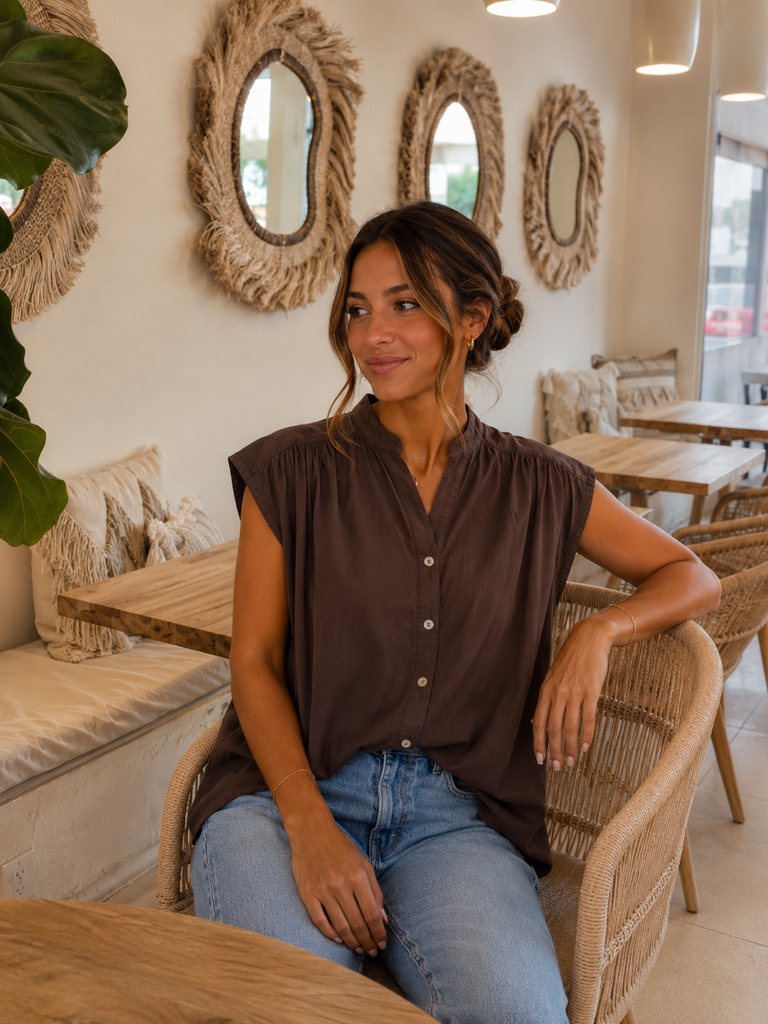 Blouse Sofia - chocolat