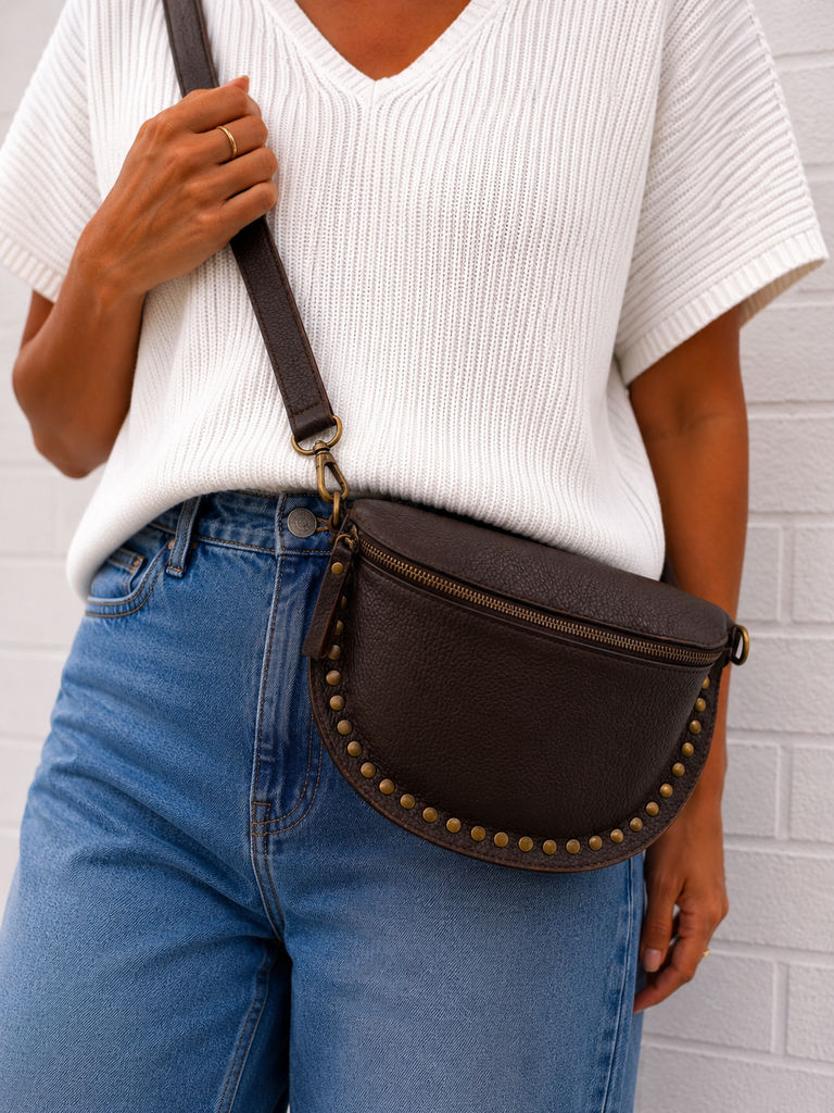 Sac Rosa cuir - chocolat