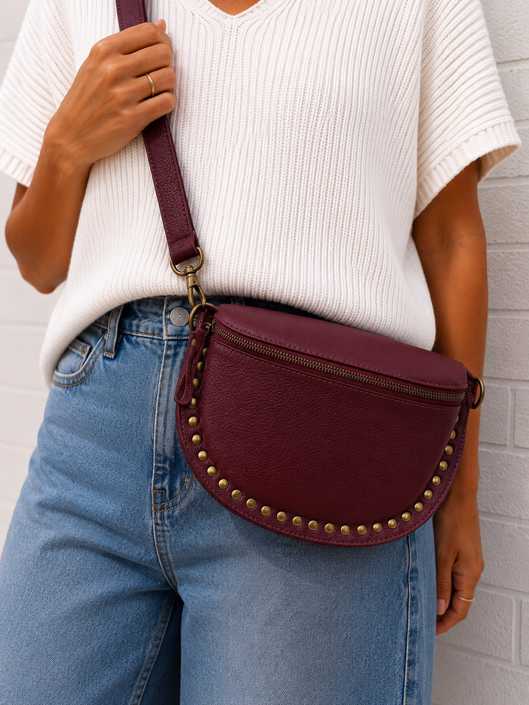 Sac Rosa cuir - bordeaux