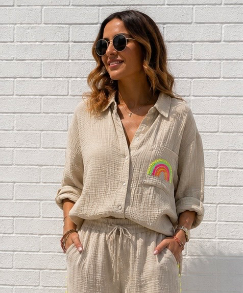 Chemise Arc en ciel - beige