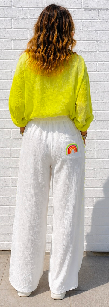 Pantalon Arc en ciel - blanc