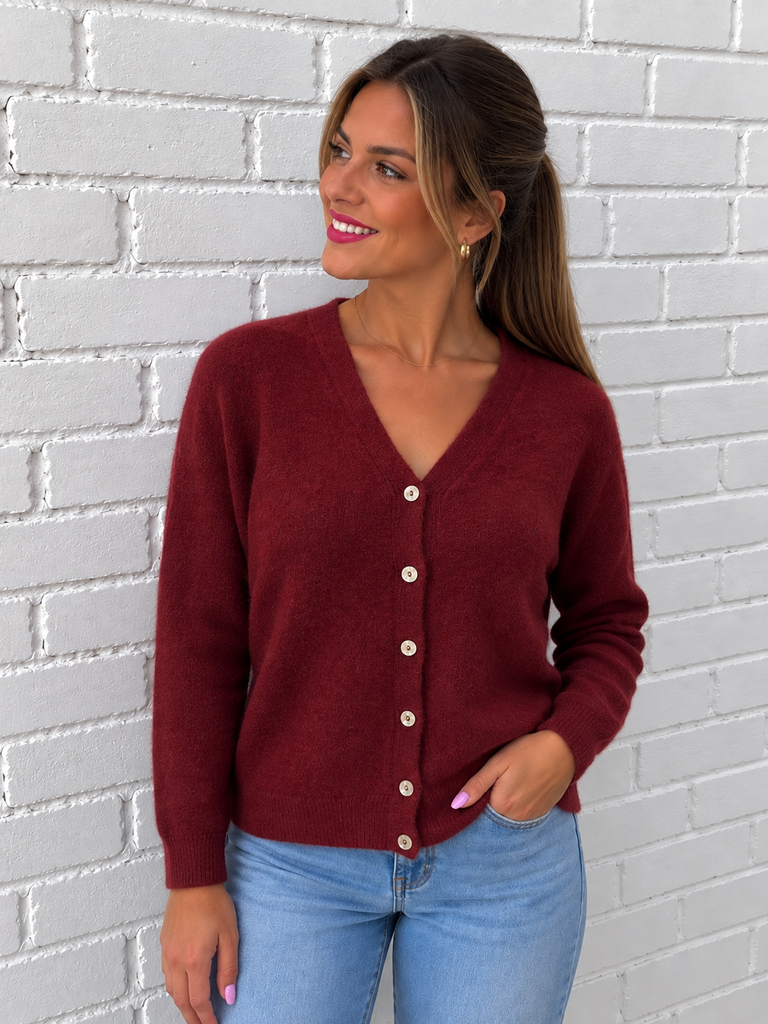 Gilet Angela - bordeaux