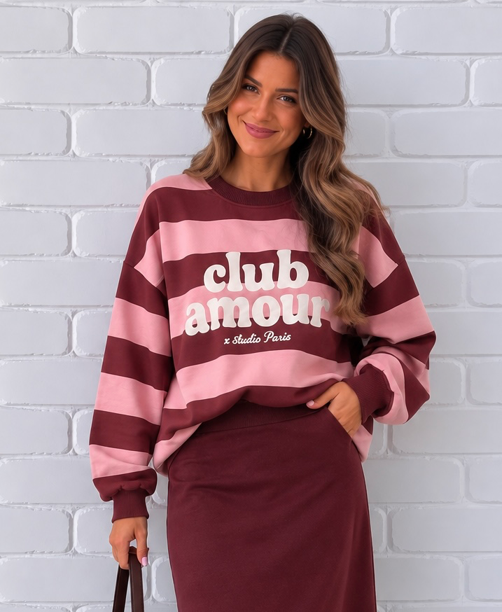 Sweat Club Amour - bordeaux
