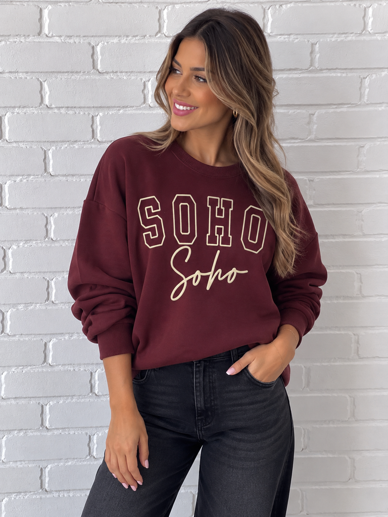Sweat Soho - bordeaux