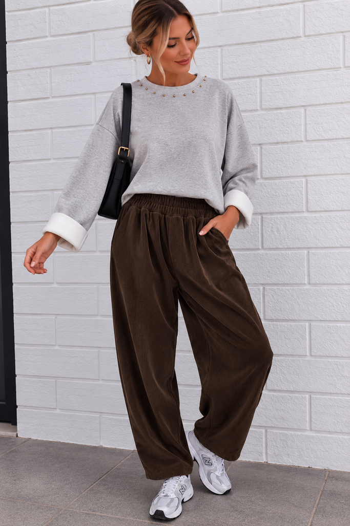 Pantalon Velours Ambrine - chocolat