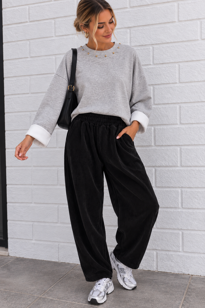 Pantalon velours Ambrine - noir