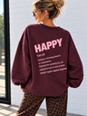 Sweat Happy - bordeaux