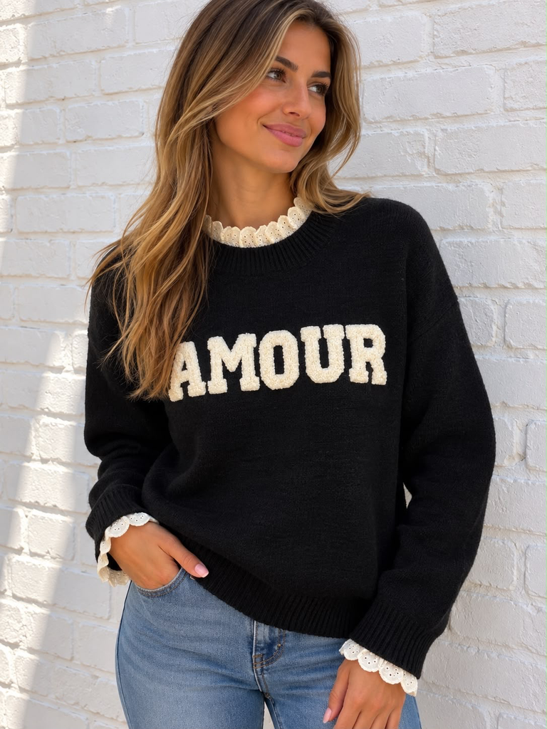 Pull Amour - noir