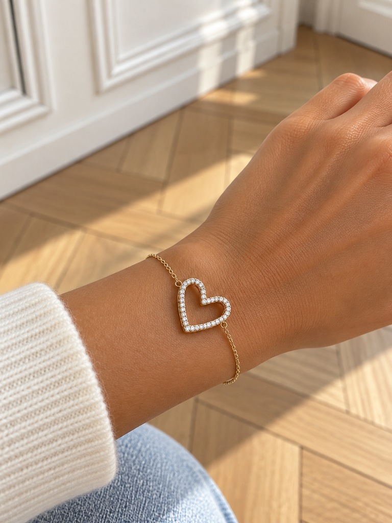 Bracelet coeur - doré