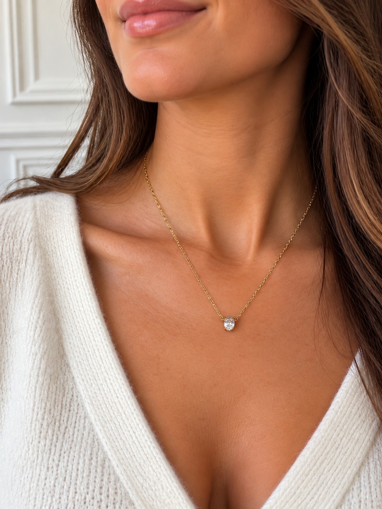 Collier strass - doré