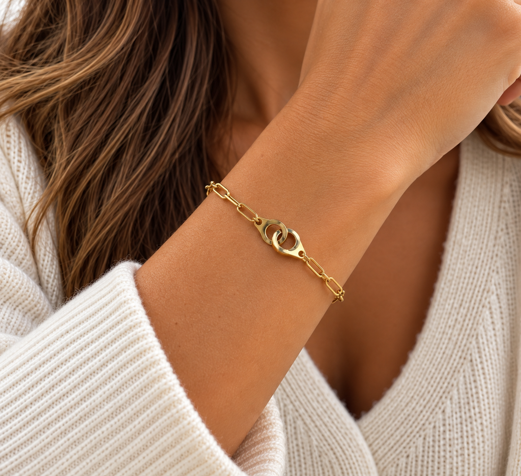Bracelet menottes - doré