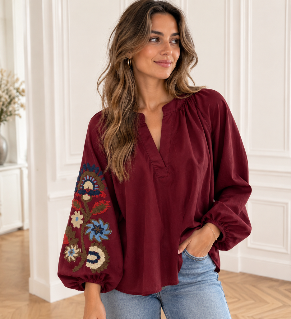Chemise Suzette - bordeaux