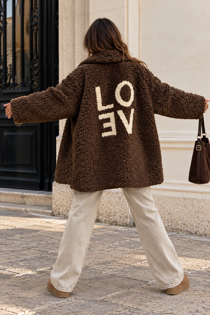 Veste LOVE - chocolat
