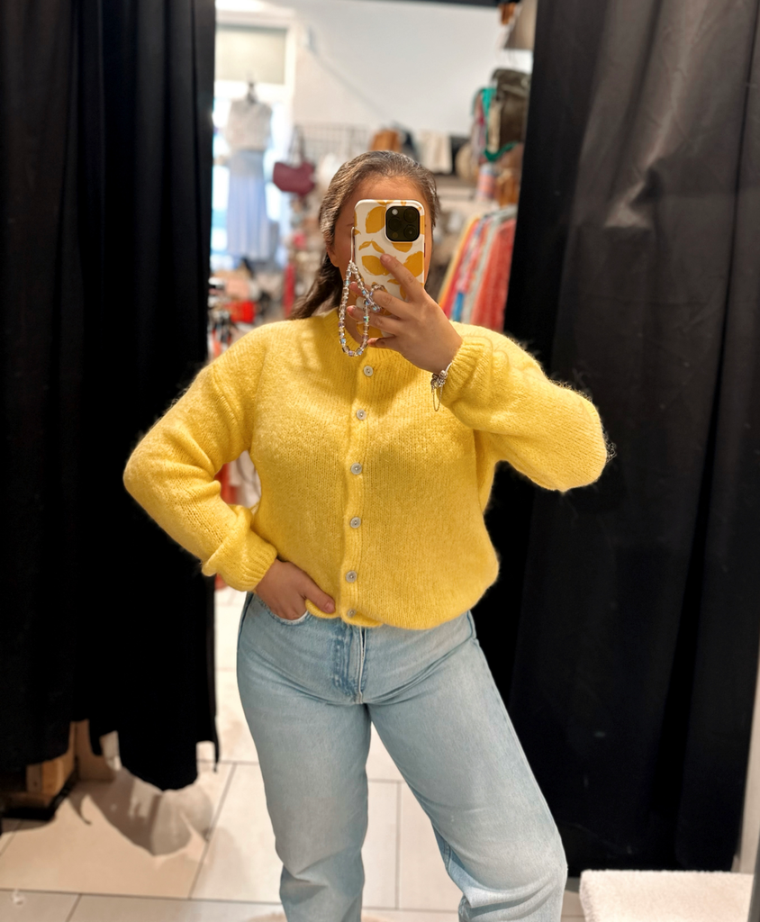 Gilet en laine jaune