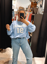 Pull Los Angeles bleu ciel