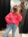 Chemise en gaz de coton rose fluo