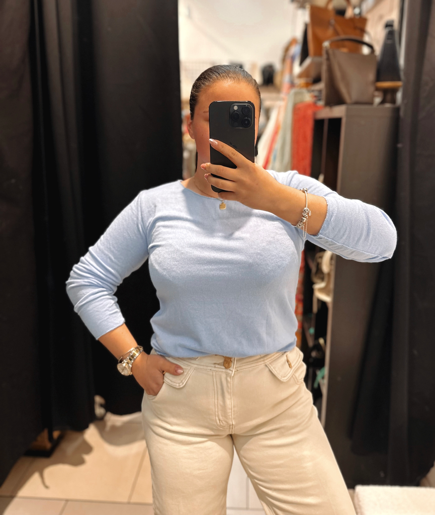Basic bleu ciel col rond
