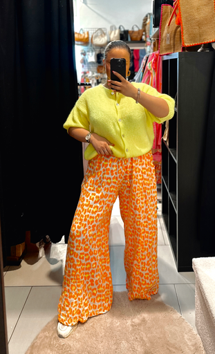 Pantalon léopard orange