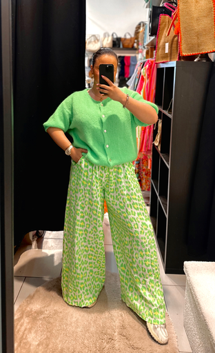 Pantalon léopard vert