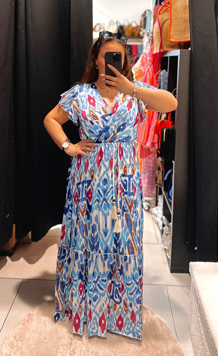 Robe Mila bleue et fushia 