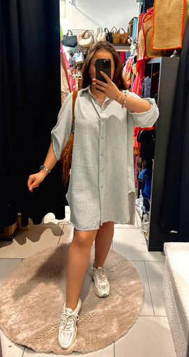 Robe chemise kaki 