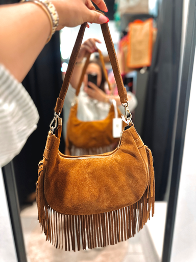 Sac moon en daim et franges