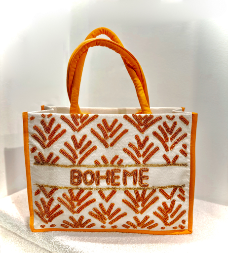 Sac bohème perlé orange