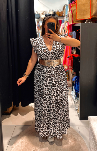 Robe en gaze de coton léopard 