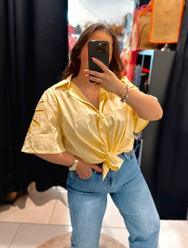 Chemise lignée palmier 
