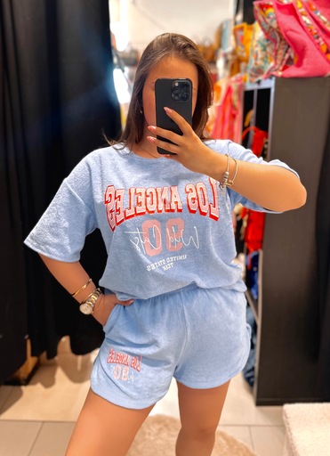 T-shirt en éponge bleu 
