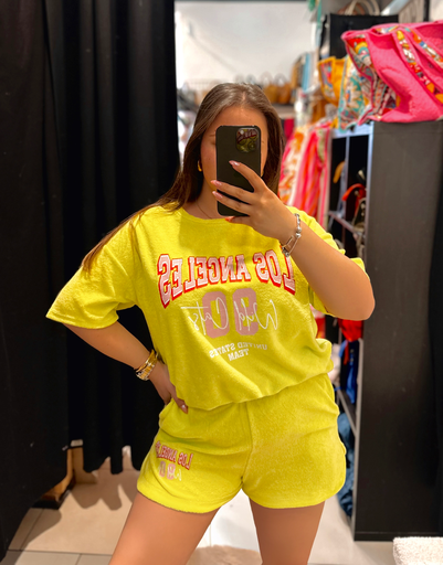 T-shirt en éponge jaune 