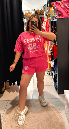Short en éponge fushia 