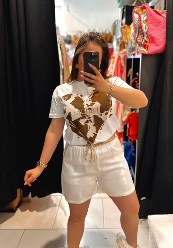 Short en satin blanc 
