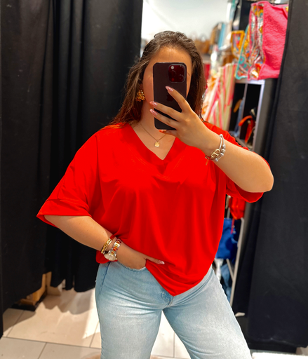 T-shirt uni rouge 