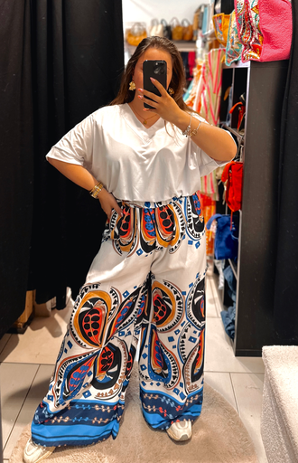 Pantalon bohème bleu électrique 