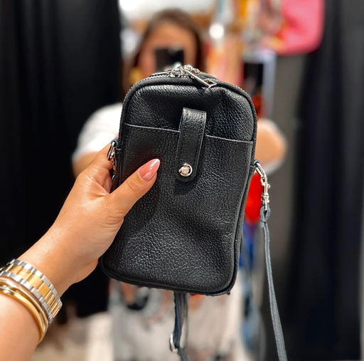 Pochette en cuir noir 